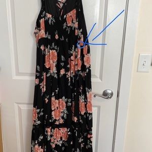 Torrid Floral Maxi Dress Size 3 *****Flawed, see pics